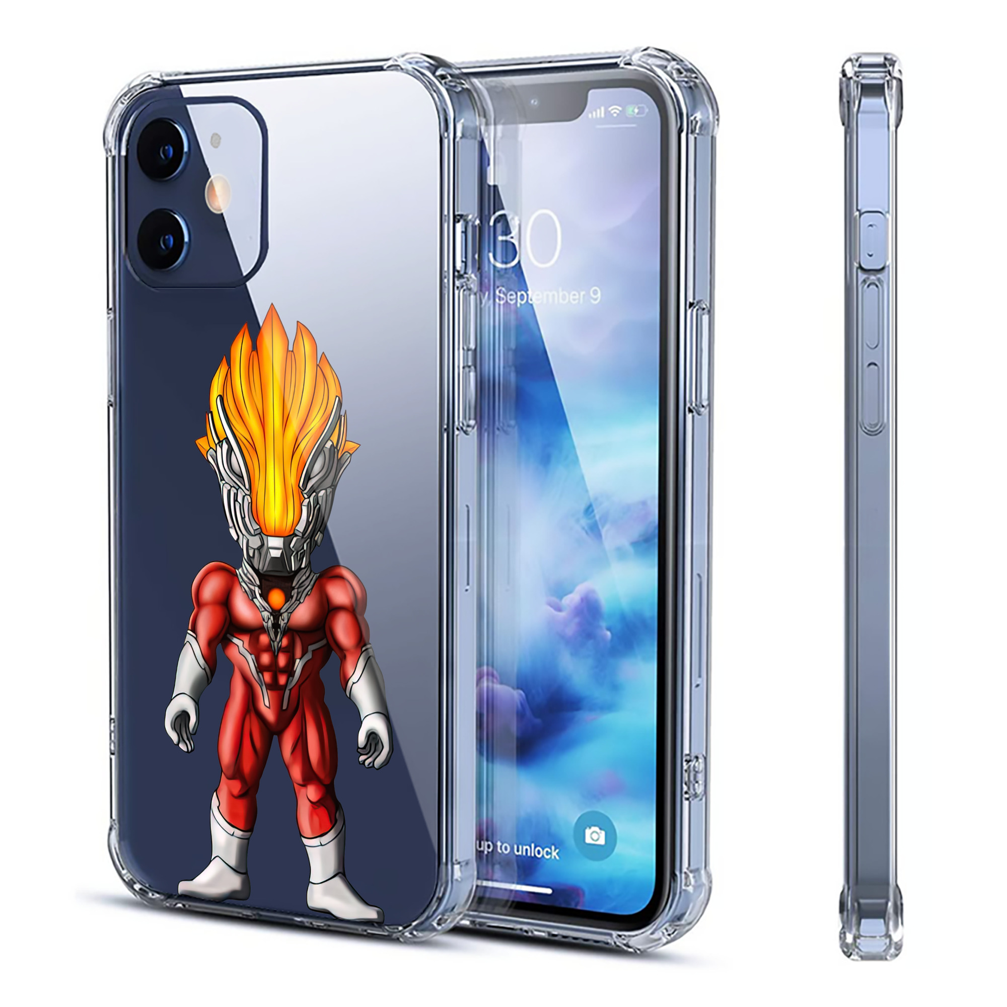 （画像用） ウルトラマン Ultraman 【iPhone 12シリーズ対応】透明スマホケース（クリアソフトケース）